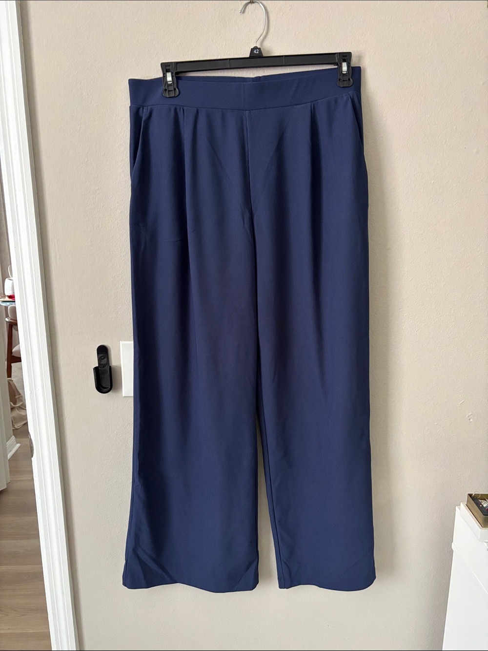 HALARA Navy Wide-Leg Pull-On Pants